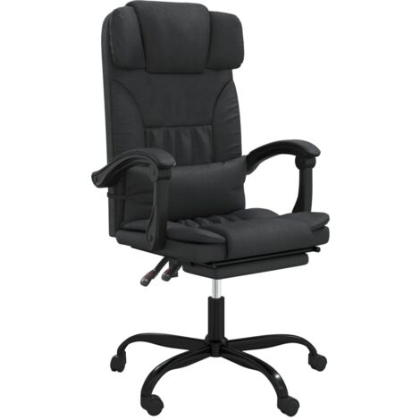 Silla sillón giratorio asiento de ordenador reclinable oficina estudio polipiel negro