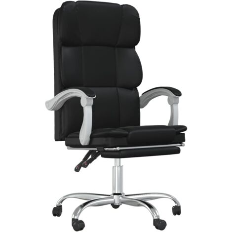 Silla sillón giratorio asiento de ordenador reclinable oficina estudio polipiel negro