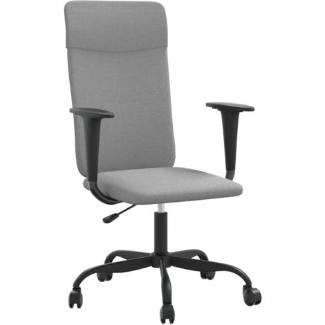 Silla sillón ordenador oficina asiento estudio altura regulable tela gris claro 020024068