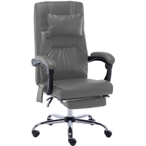 Silla sillón ordenador oficina asiento masaje estudio antracita piel sintética antracita 020024005