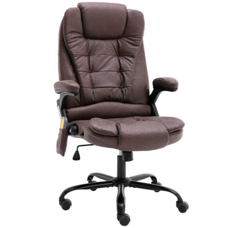 Silla sillón ordenador oficina asiento oscuro masaje estudio piel sintética ante marrón 020024013