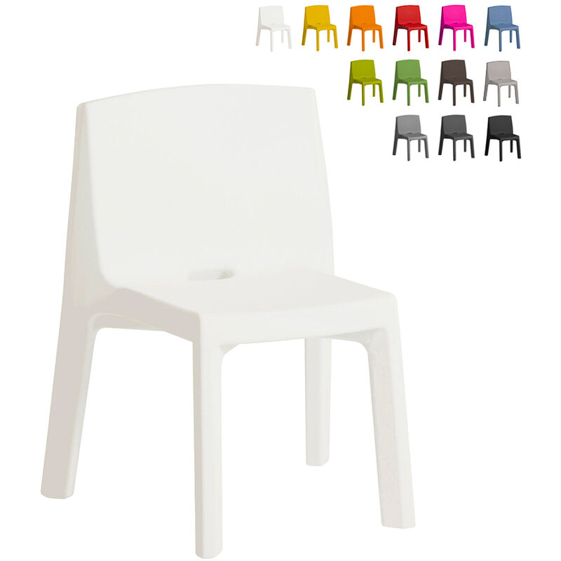 

Silla de diseño moderno para interiores y exteriores Q4 | Blanco - Slide
