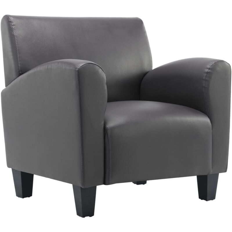 

Sillón de Cuero Sintético Gris - Gris - Vidaxl