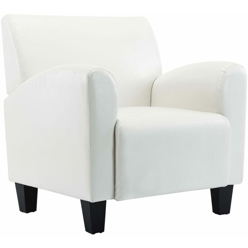

Sillón de Cuero Sintético Blanco - Blanco - Vidaxl