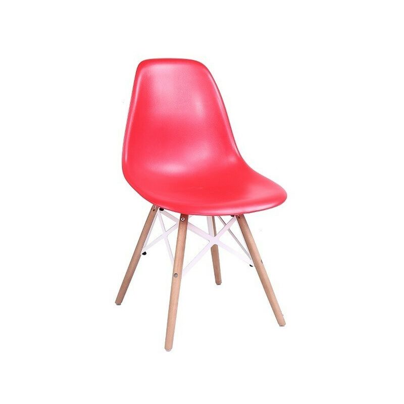 

Silla STAR, madera, ABS rojo