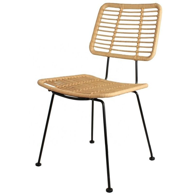 

Silla SUMATRA, metal, ratán beige