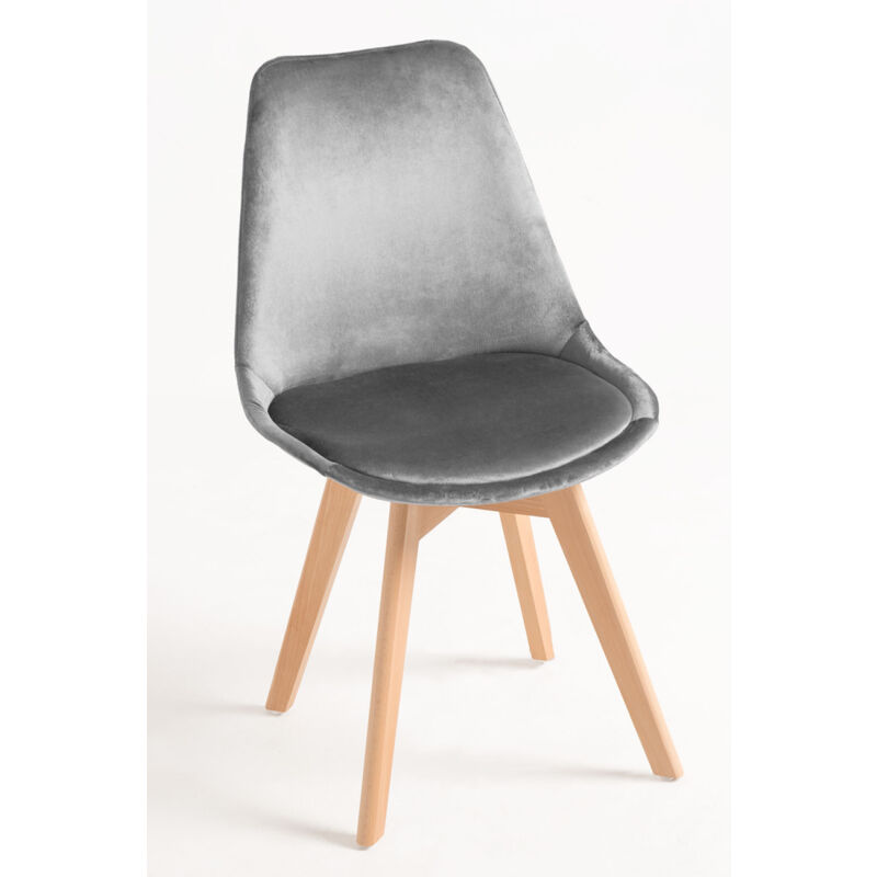 

Sillas Comedor - Silla Synk Terciopelo - Gris claro