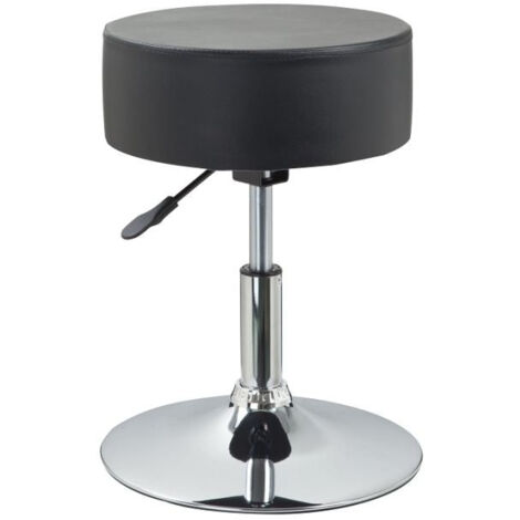 Silla taburete negra regulable en altura sintético negro TABO09025