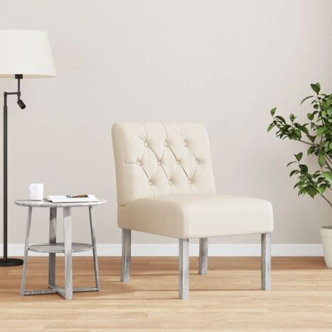 Silla tapizada con botones lino vidaXL