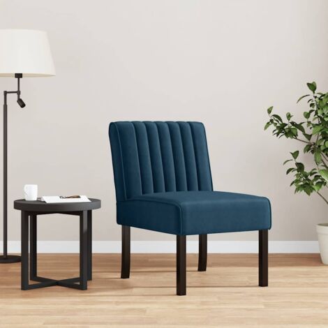 Silla tapizada de terciopelo azul