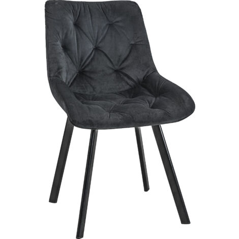 Silla tapizada de terciopelo SJ33 Negro