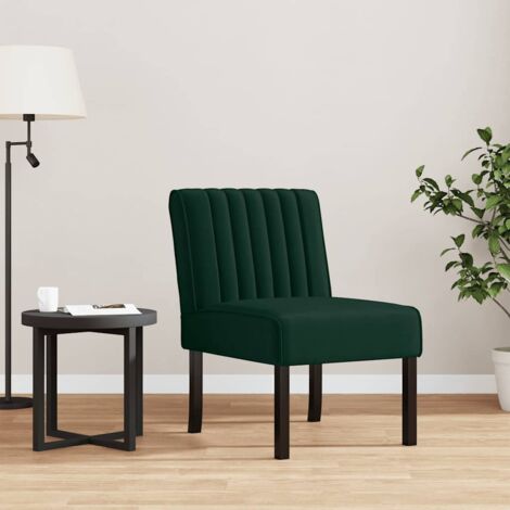 Silla tapizada de terciopelo verde oscuro