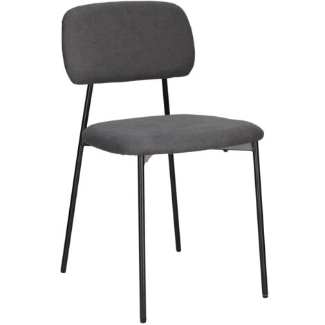 SILLA TAPIZADA Esther, gris oscuro, BASE DE METAL