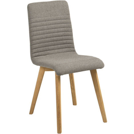SILLA TAPIZADA GRIS CLARO, roble, ESTILO Arosa