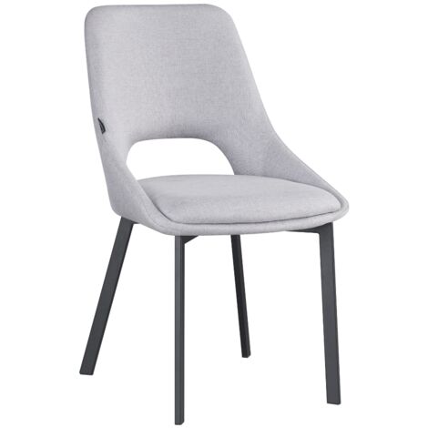 Silla tapizada LUMO, tela, gris