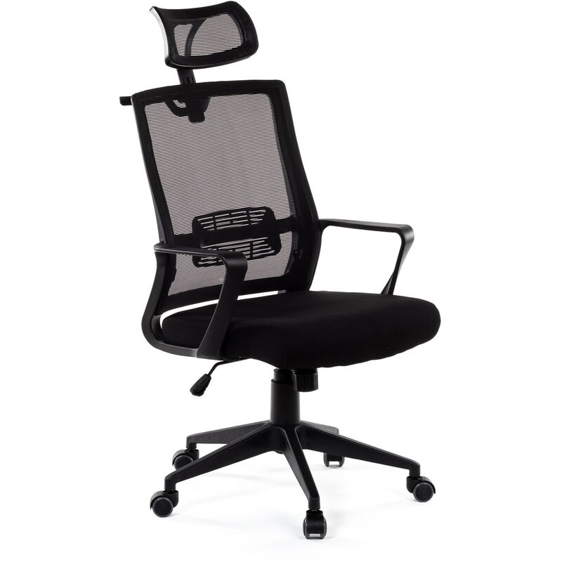 

Silla de Oficina con Ruedas y Reposacabezas Teill Black Negro - Sklum