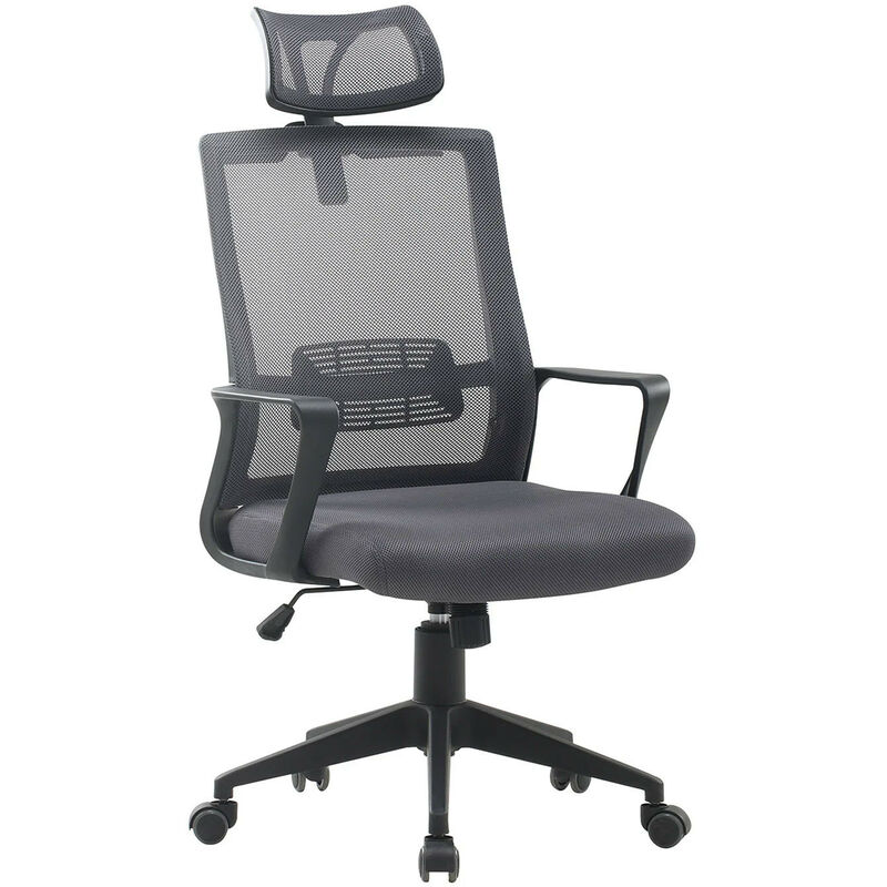 

Silla de Oficina con Ruedas y Reposacabezas Teill Black Gris - Sklum