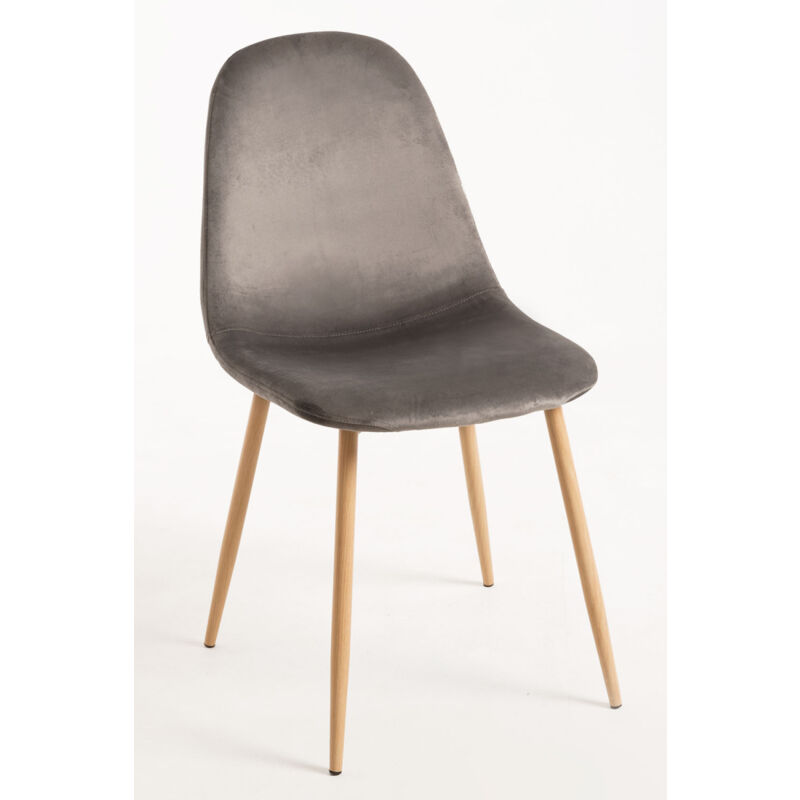 

Sillas Comedor - Silla Teok Terciopelo - Gris oscuro