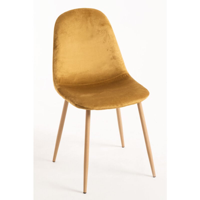 

Sillas Comedor - Silla Teok Terciopelo - Amarillo