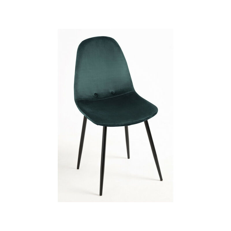 

Sillas Comedor - Silla Teok Velvet Buttons Verde Oscuro Patas Negras