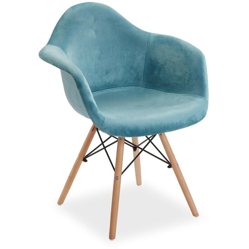 

Silla Terciopelo Azul Brazo
