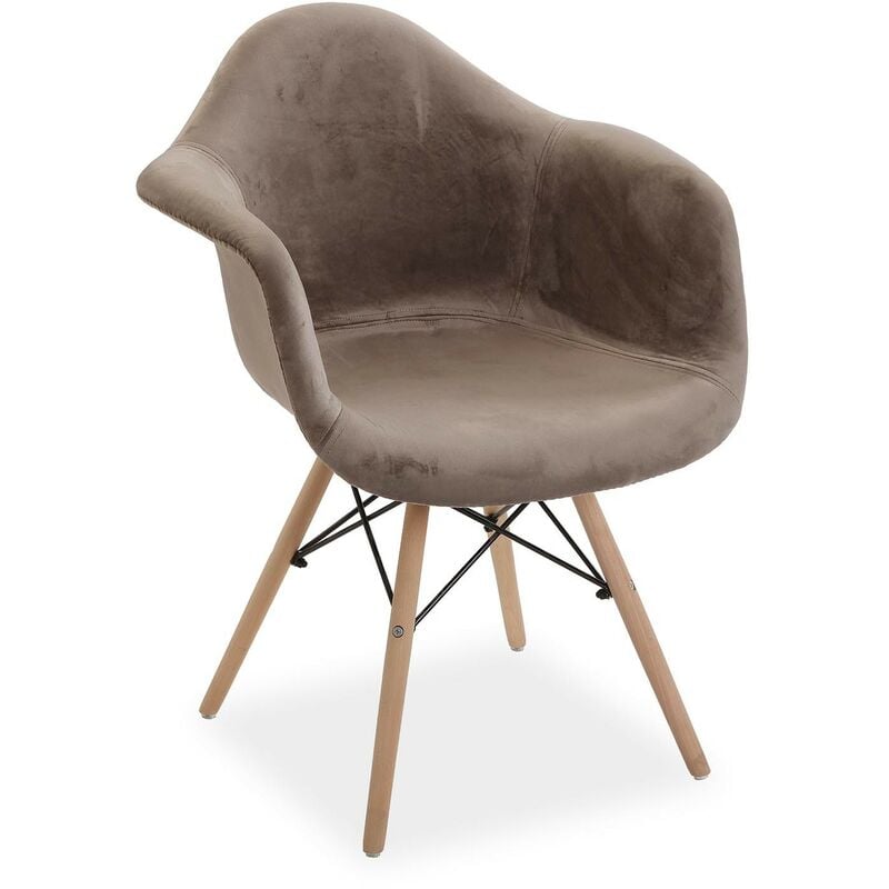 

Silla Terciopelo Gris Brazo