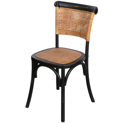 Silla Thonet 88x50x45 cm Sillas de madera de fresno Sillas de comedor y de cocina Acabado natural Silla vintage asiento de ratán