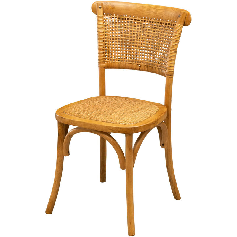 

Biscottini - Silla Thonet de madera maciza de fresno y asiento de ratán con acabado natural L45xPR50xH88 cm