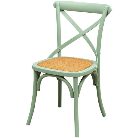 BISCOTTINI Silla Thonet Vintage 88x48x52 cm Sillas Rústicas Sillas de Comedor y Cocina Sillas de Madera de Fresno Silla Moderna verde