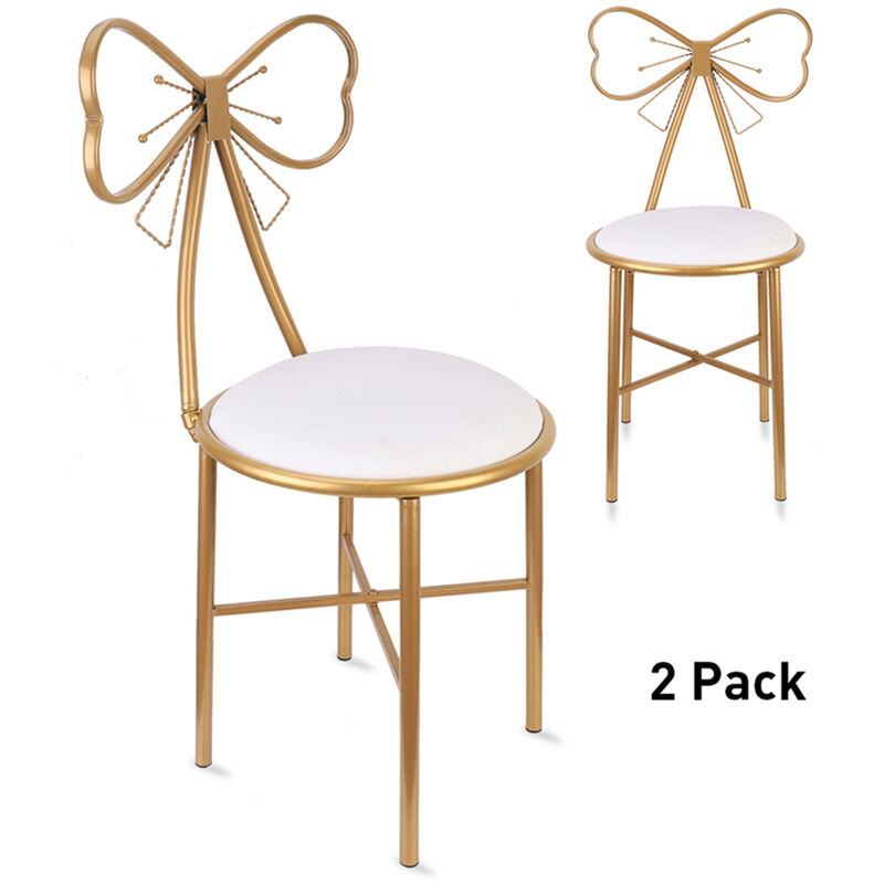 

Silla Tocador Cuero con Respaldo UNHO, 2 Piezas Silla Nórtica con Asiento Cómodo para Decoración de Hogar y Salón de Belleza (29 x 29 x 80 cm)