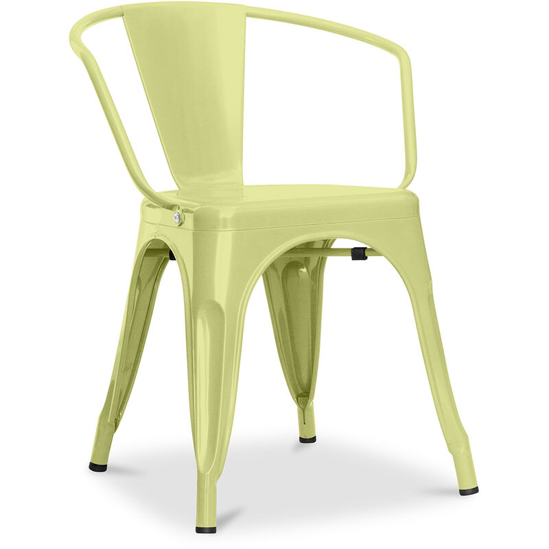 

Silla Stylix con reposabrazos Nueva edición - Metal Amarillo pastel