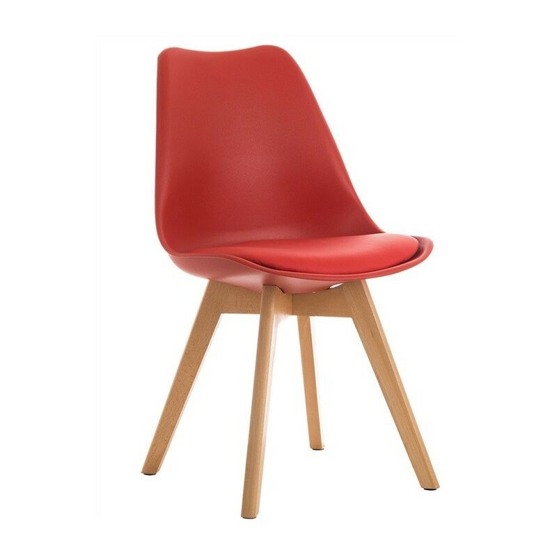 

Silla TORRE 4P (HT), madera, polipropileno y cojín rojo