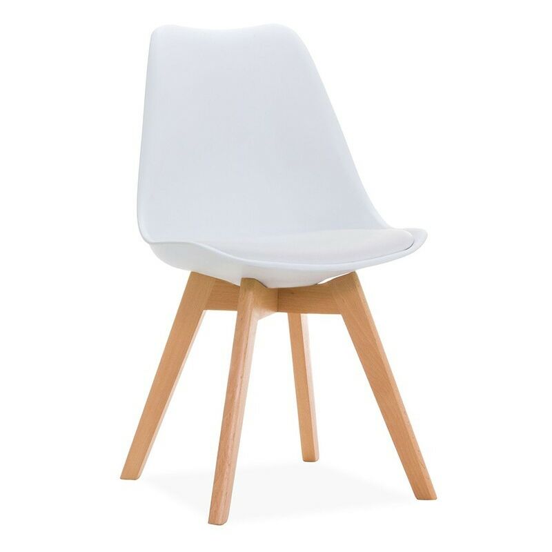 

Silla TORRE 4P ( SU ), madera, polipropileno y cojín blanco