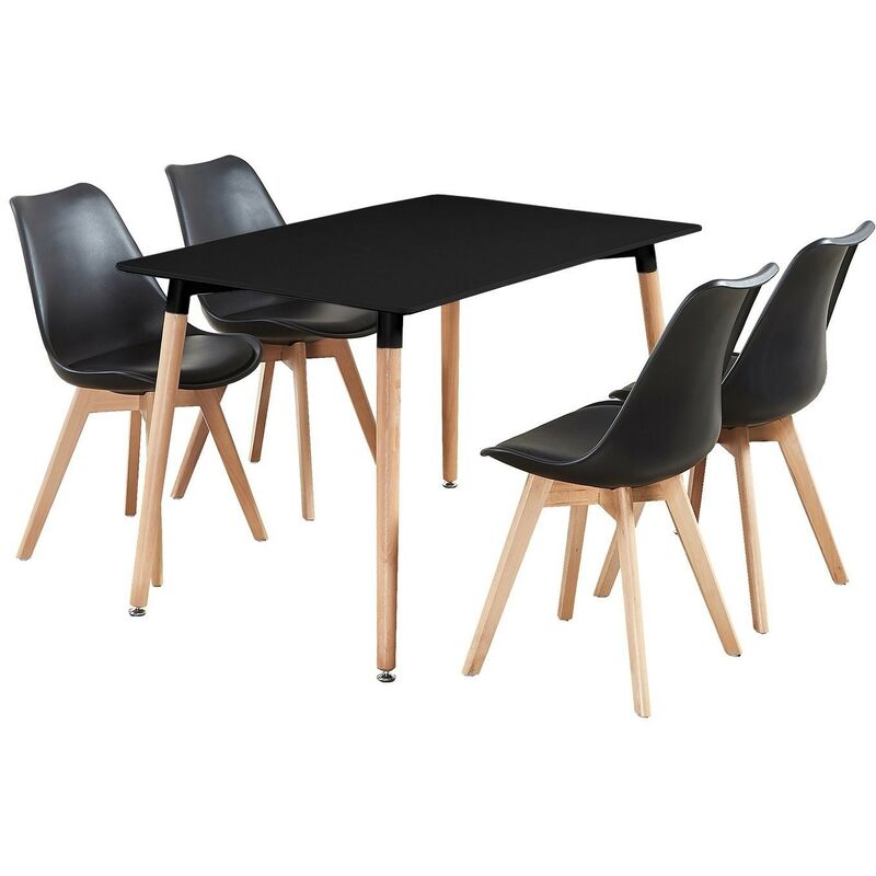 

Silla TORRE 4P ( SU ), madera, polipropileno y cojín negro