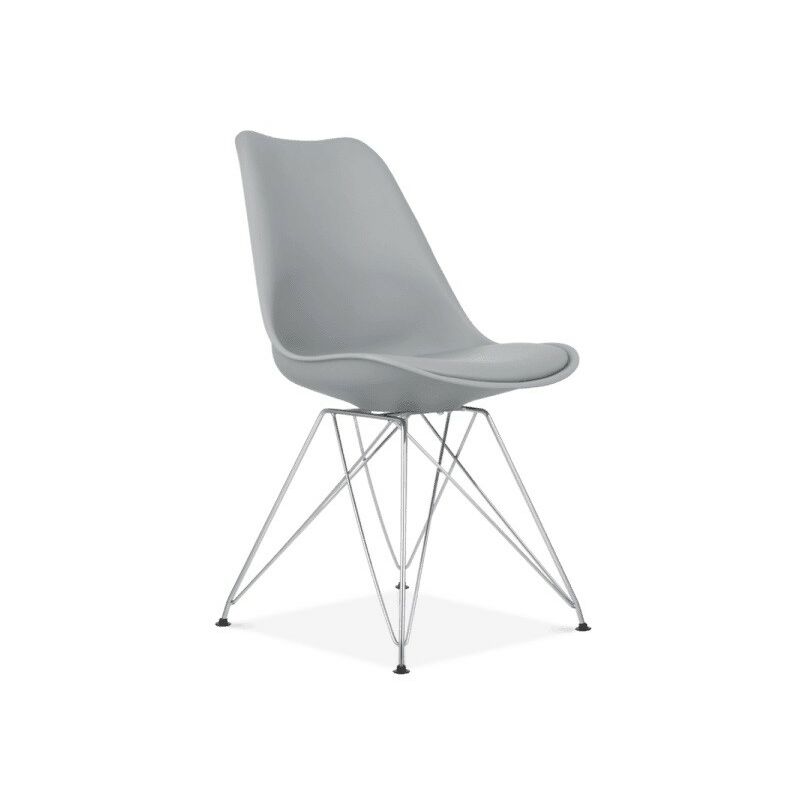 

Silla TORRE, cromada, gris, cojín gris