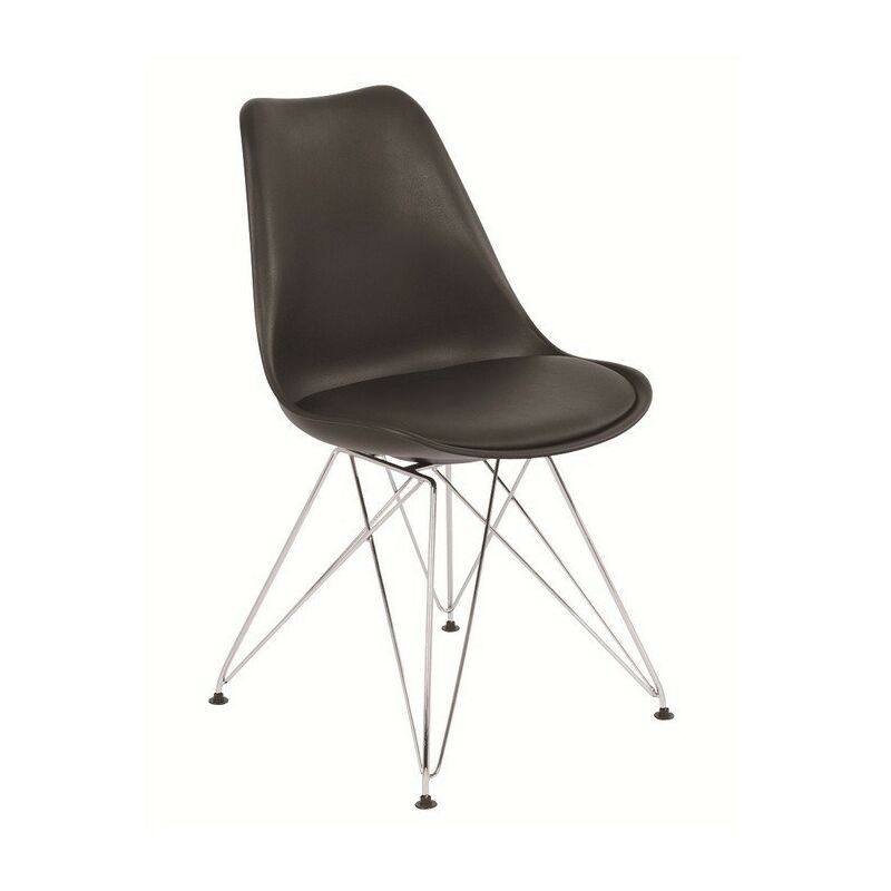 

Silla TORRE, cromada, negra, cojín negro