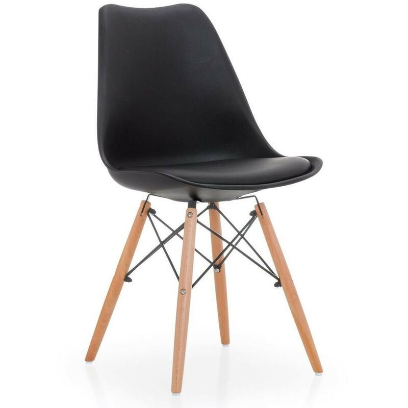 

Silla TORRE NEW, madera, negra, cojín negro
