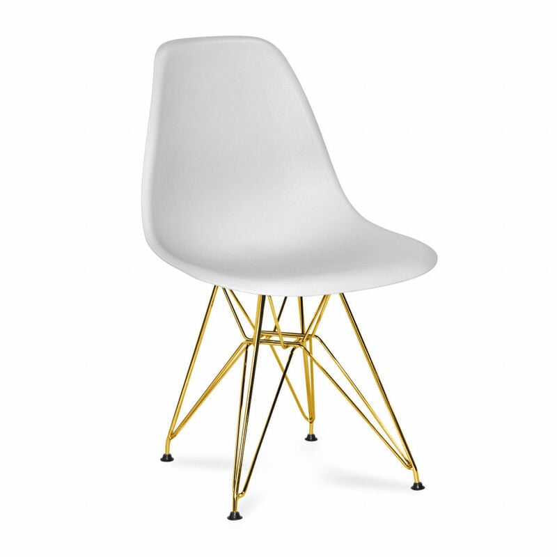 

Silla Tower Chrome Gold Extra Blanco Ancho: 47 Cm X Largo: 52 Cm X Alto: 82 Cm