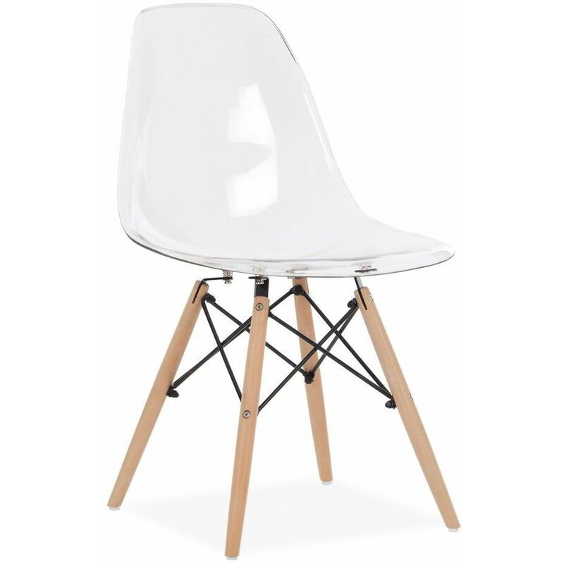 

Silla TOWER, madera, policarbonato transparente