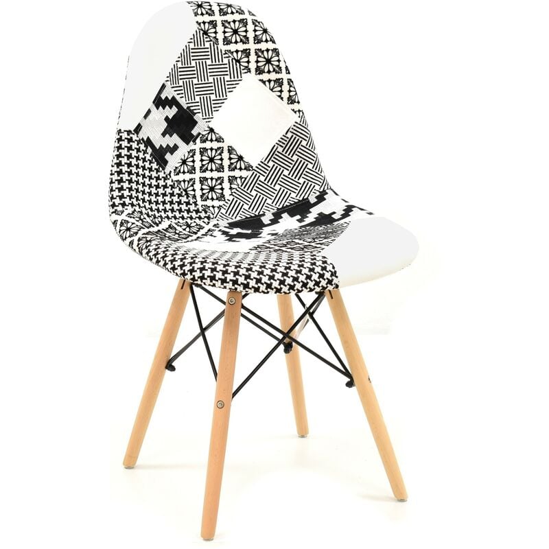 

Silla TOWER , madera, tejido patchwork combi bgn