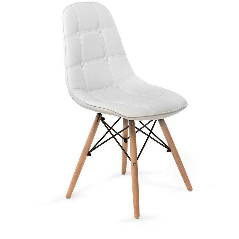 

Silla Tower Wood Capitoné Blanco Ancho: 42.5 Cm X Largo: 51 Cm X Alto: 85 Cm