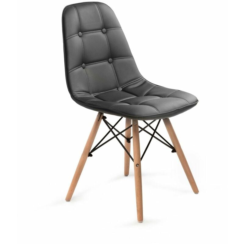 

Silla Tower Wood Capitoné Negro Ancho: 42.5 Cm X Largo: 51 Cm X Alto: 85 Cm