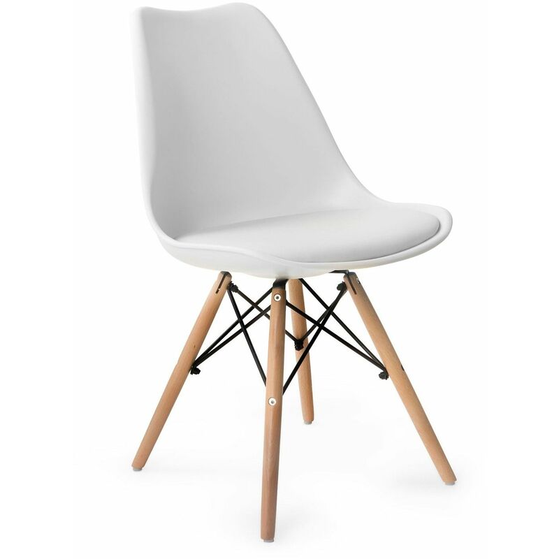 

Silla Tower Wood Glenn Blanco Ancho: 49 Cm X Largo: 50 Cm | Profundidad Asiento: