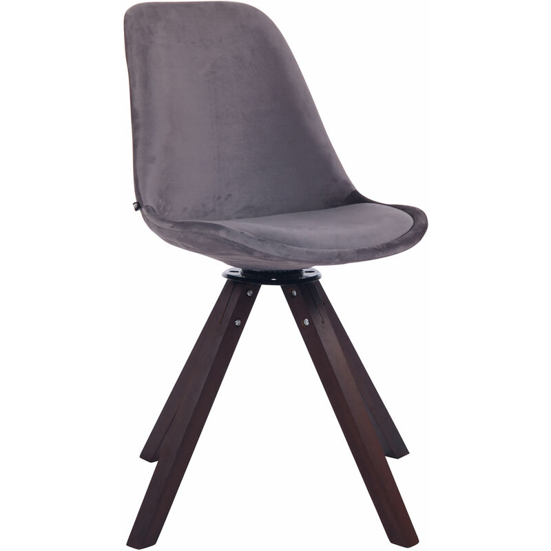 

Silla Troyes Square En Terciopelo Gris oscuro Nogal (roble)