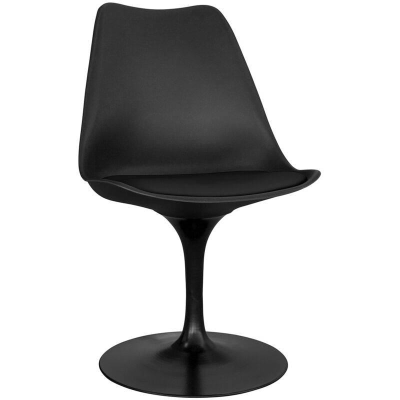 

Privatefloor - Silla Tulipan negra con cojín Negro