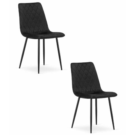 Silla TURÍN - terciopelo negro x 2