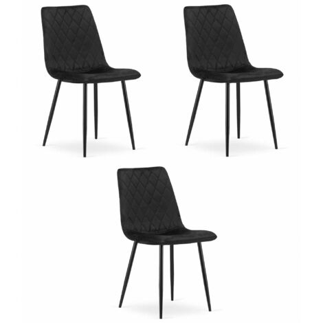 Silla TURÍN - terciopelo negro x 3