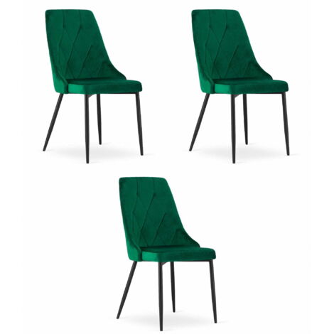 Silla Valora IMOLA en terciopelo verde oscuro, diseño moderno x3