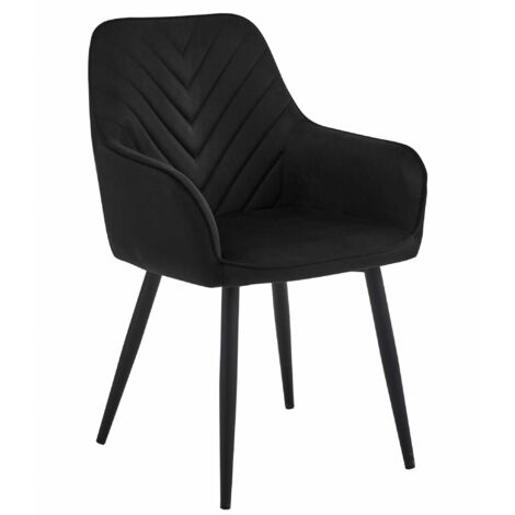 Silla Valora WAAV terciopelo negro patas negras comedor x1