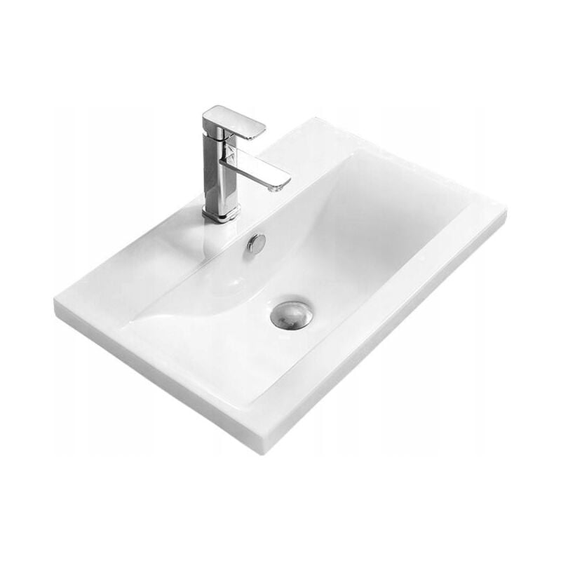 Vasque à encastrer céramique 61x39,5x18,5 cm, Blanc